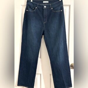 Loft Straight High Waisted Dark Blue Denim Jeans
Size 6